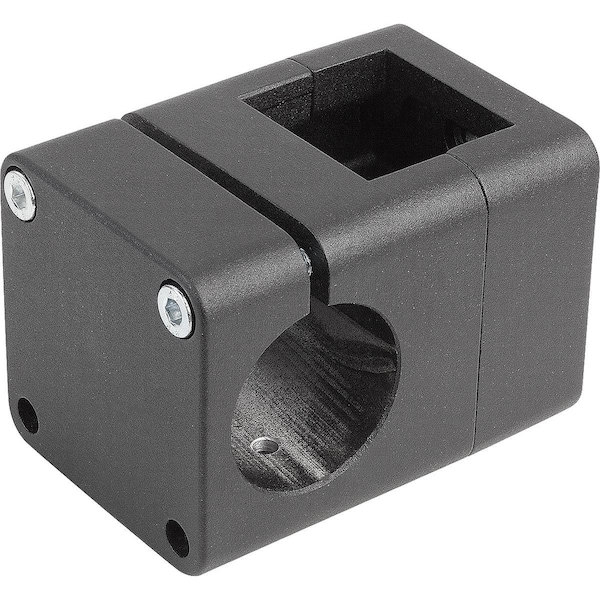 Tube Clamp 4-Way Flat For Linear Actuator Form:B, A=50, Type=50, Aluminum Blk, Comp:Steel